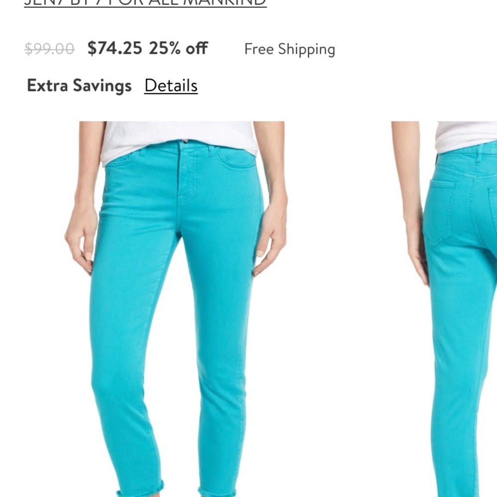Aqua Blue cropped skinny jeans